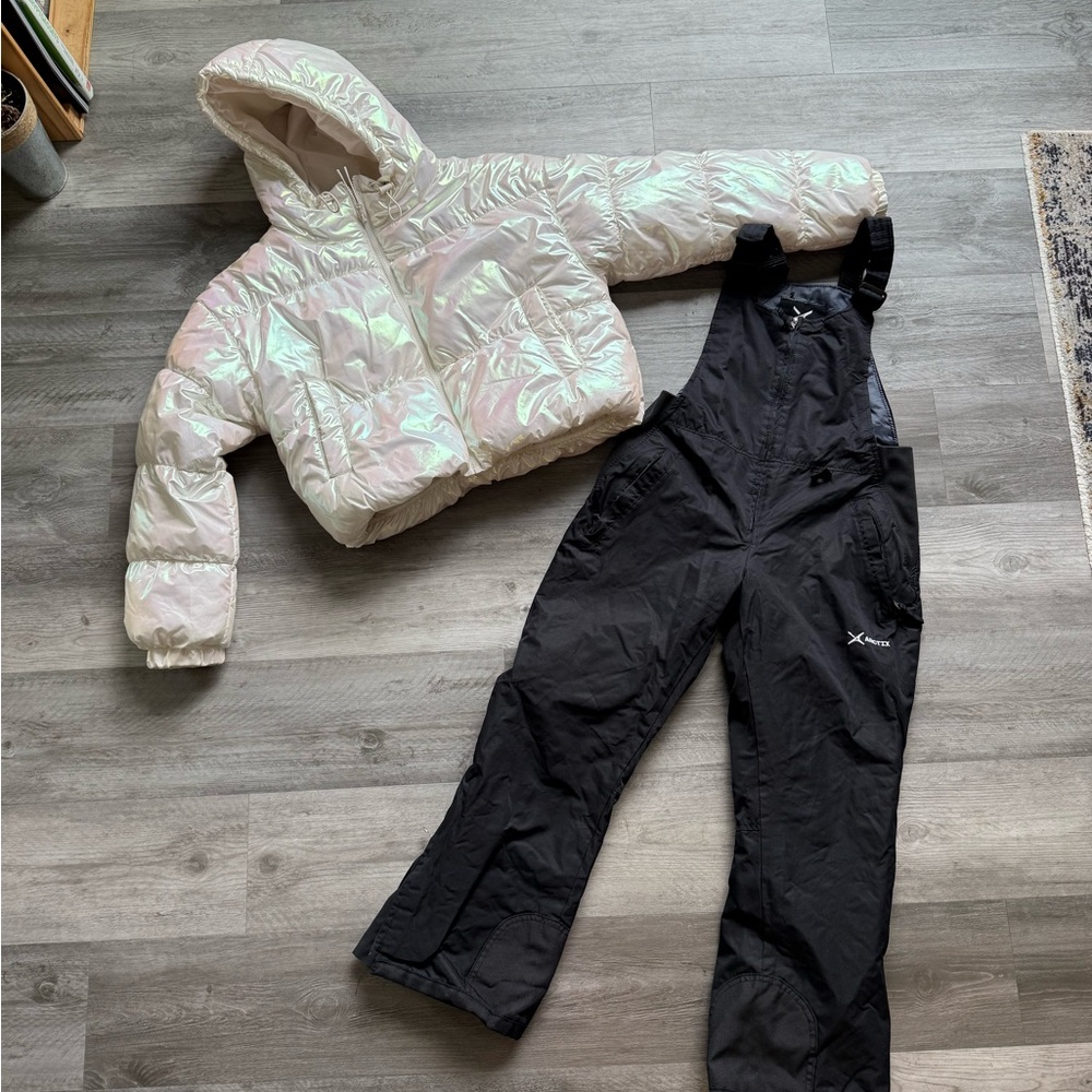 Puffer jacket and snowbib